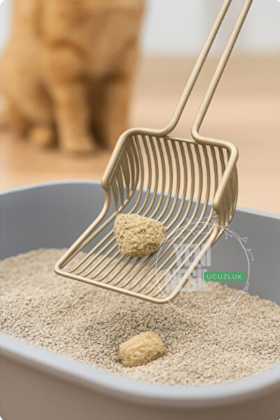 PATİSHOPYA Paslanmaz Metal Kedi Köpek Kum Temizleme Küreği– Tuvalet Kumu Temizleme Dayanıklı Metal Dışkı Küreği