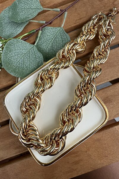 My Joyas Design قلادة عتيقة ملتوية كبيرة طراز ZR بطول 48 سم