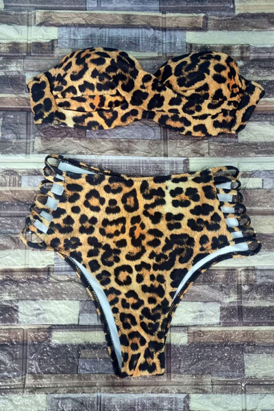 FashionForYou Fenicia swimsuit, two pieces, Animal print-cheetah, 36