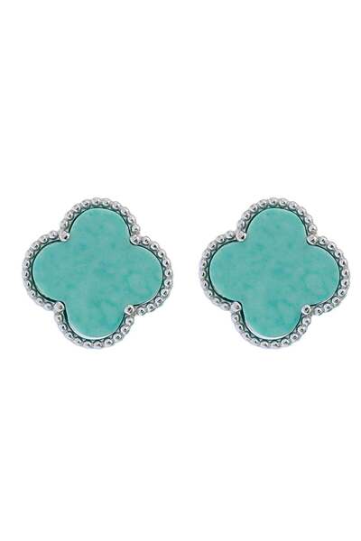 Bijuteria SORELLY Сребърни обеци с тюркоазено цвете Сребърни обеци с тюркоазе...