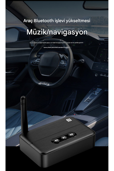 MATECHNO Antenli Bluetooth Adaptör Bluetooth 5.4 Receiver Aux USB RCA Wireles...