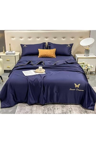 OEM Purple Silk Bed Linen Set 245x250 cm, 4 Pieces