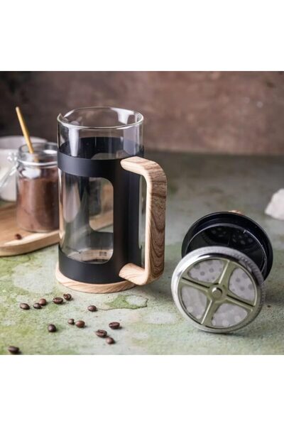 Klausberg Infuzor din sticla, cu imitatie din lemn, pentru cafea si ceai, 1L,