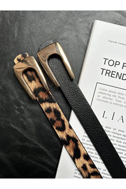 LİA KEMER Pachet de 2 curele Nova pentru femei, cu cataramă aurie, centură pe...