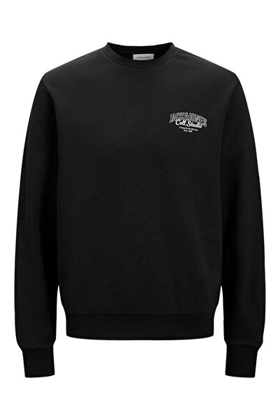 Jack & Jones Jjmakoto Μαύρο - Μαύρο ανδρικό φούτερ 12278601