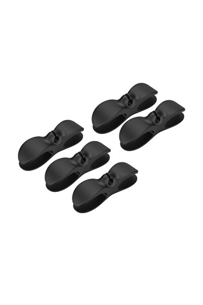 NEXTLY 5-Pack Flexible Cable Organizer with Adhesive Mount, Black, 103x28x30mm
