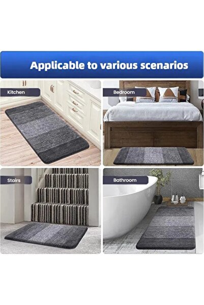 MACVI ® Gray Bath Mat, super absorbent, non-slip, soft, easy to wash.