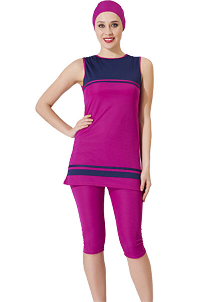 Haliç Mayo Zero Sleeve Tights Semi-Closed Swimsuit 7000 Fuchsia