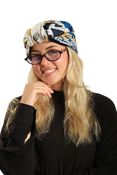 HÜRREM BONE أزرق بلون الكوبالت حجاب جاهز عملي بنمط حريري 2410_24