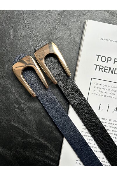 LİA KEMER Pachet de 2 curele Nova pentru femei, cu cataramă aurie, centură pe...