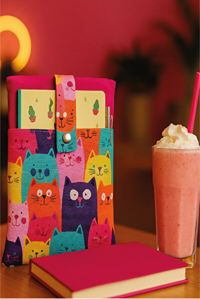 Ayza Tasarım Τσάντα οργάνωσης με μοτίβο γάτας, θήκη βιβλίων, θήκη πολλαπλών χ...