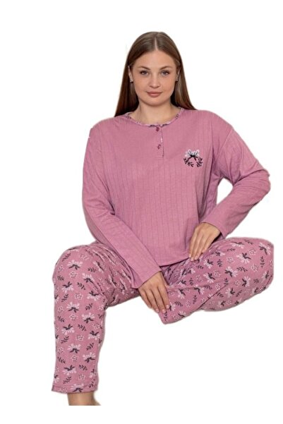 bipamuk Petra Milano Large Size Women's Pajama Set Winter Interlock Fabric 3Xl/5Xl