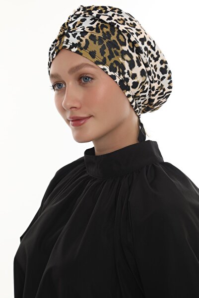 HÜRREMBONE SARAYDAN GELEN GÜZELLİK غطاء رأس ذهبي منسدل كاجوال محتشم بنمط جلد ...