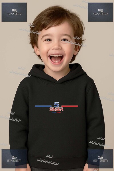 SS SİNSER Φούτερ Unisex με στάμπα "SWT YAN TEK CIZGI ALT YAZILI "