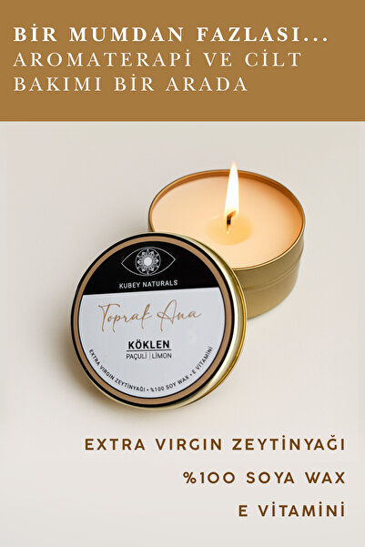 Köklen – Toprak Ana – Paçuli & Limon %100 Soyawax Aromaterapi Bakım Mumu – Zeytinyağı + E Vitamini