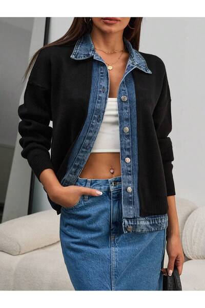 missfanus collection KADIN KOT DETAYLII TRİKO KAZAK