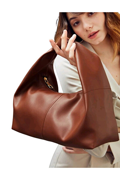 Budi Stylish Design Leather Women's Shoulder Bag-Brown
