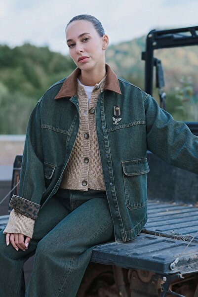 Koton Kadın X Sima Tarkan - Uzun Kollu Bisiklet Yaka Düğmeli Saç Örgü Triko H...