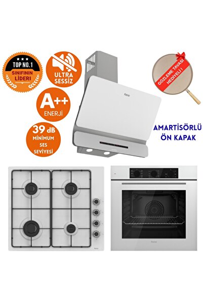 Ferre SilenArt Bella Ultra Sessiz Beyaz Ankastre Set ( D081 -SA + EL066 EMAYE...