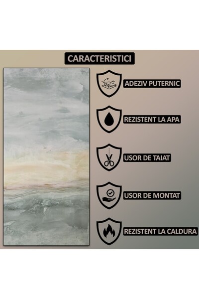 NEXTLY Self-Adhesive Marble-Effect Wallpaper, Waterproof, Easy Install, 7.2 sqm Coverage Set