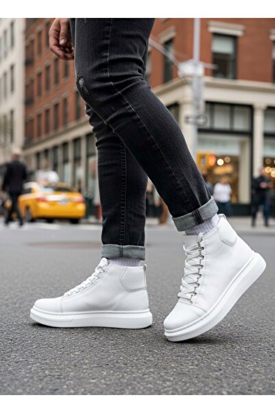 EBRUS TREND Et0713 Lace-Up White High Sole Men's Style Sports Boots