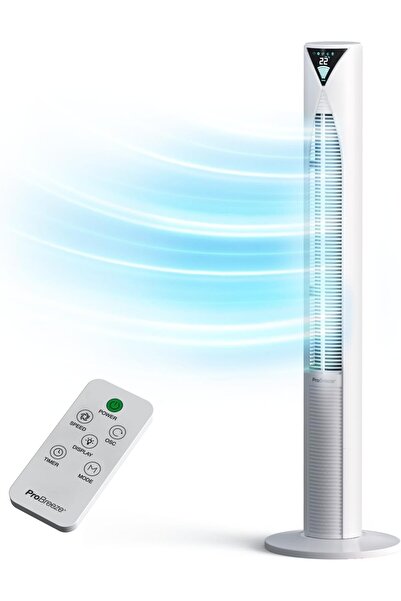 RADIOTRONICS 46" Oscillating Tower Fan - 45W, 4 Modes, 12H Timer & Remote