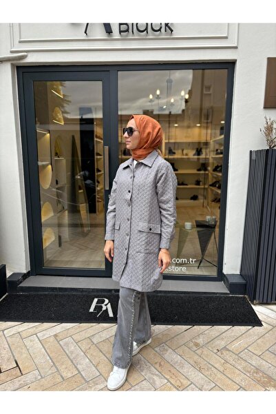 Invee Капітоне довга жіноча сорочка сіра