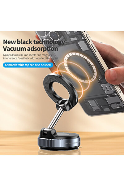 Wulf Essentials Universal Strong Sticky Dashboard Car Phone Holder - Magnetic Rotate Mount with Vacuum Suction Cup