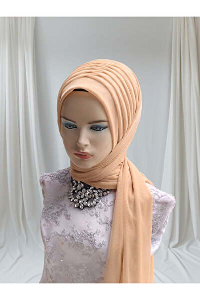 Nuray hazır duvak Gold Stretchy Fabric Single-Piece Model Ready-Made Veil Ready-Made Shawl Ready-Made Turban