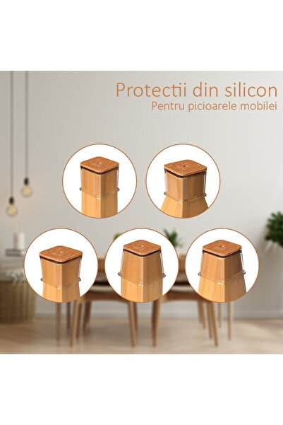 NEXTLY Silicone Felt Chair Leg Floor Protectors, Anti-Scratch & Noise, Reusable 4-Pack, Universal Fit