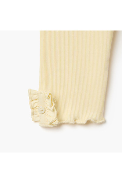 Juniors Ribbed Leggings with Lettuce Hem