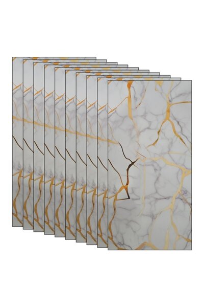 NEXTLY Self-Adhesive Marble Look Wallpaper, Waterproof, Easy Install, 60x30cm, 10-Pack