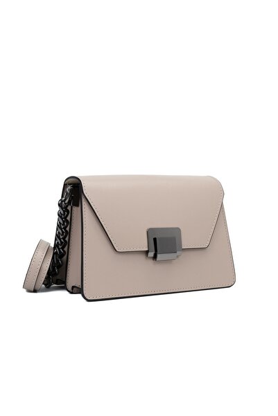 Posete Fagaras Emilia Leather Purse - Cream, 3 Compartments, 2 Pockets, 2 Straps