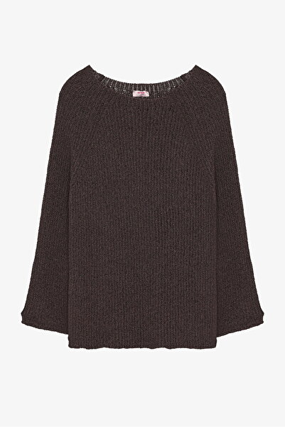 Quzu Kayık Yaka Triko Kahve