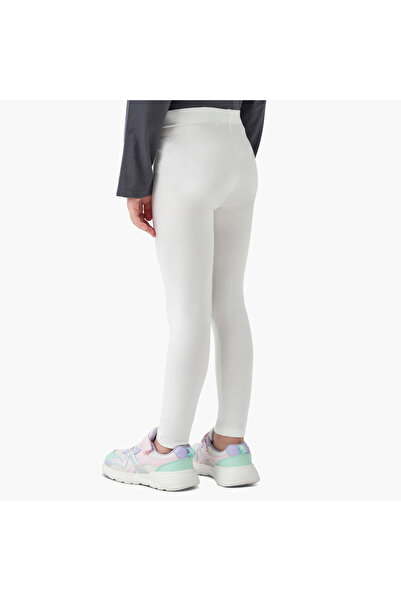 Juniors Solid Leggings with Elasticated Waistband