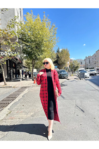 ne lazım bana Knitwear cardigan dress double set redblack