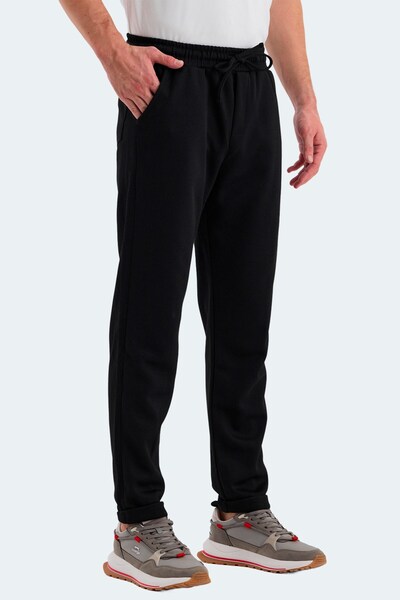 Slazenger بنطلون رياضي مريح للرجال مع جيوب، بنطلون رياضي أسود