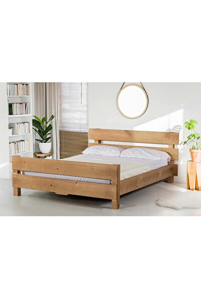 BRK Design Doğal Çam Ahşap Karyola Boyalı