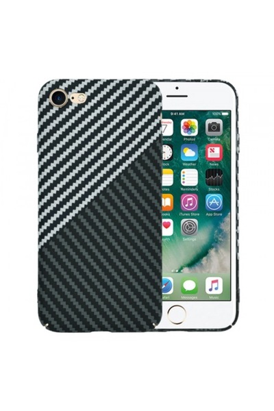 Stef's Cat Carcasă Apple iPhone SE (2022/2020/8/7) Carbonite FiberShell, Gri