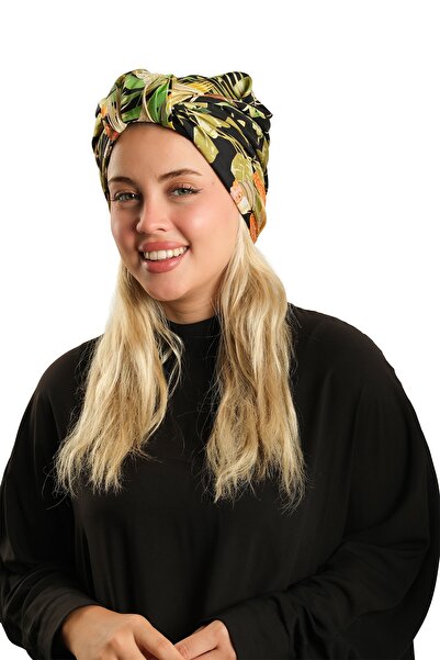 HÜRREM BONE حجاب فوري عملي باللون الكاكي بنمط حريري 2410_09