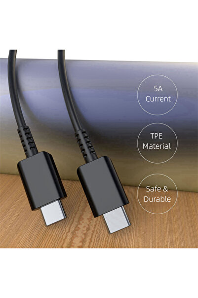 Voltres USB-C to USB-C 60W data and charging cable, Super Fast Charge, Ultra Fast Charging, 1m, Black