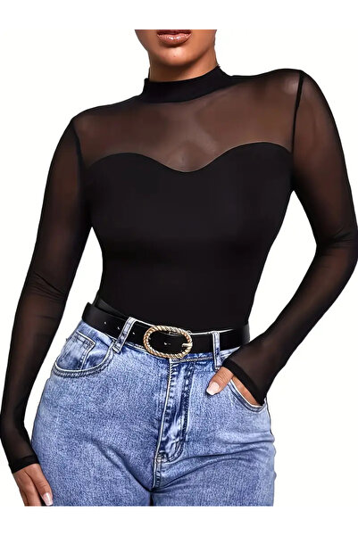 KİM Kİ O ΓΥΝΑΙΚΕΙΟ ΜΑΥΡΟ ΚΑΘΗΜΕΡΙΝΟ ΜΑΚΡΥΜΑΝΙΚΟ ΜΑΚΡΥΜΑΝΙΚΟ ΜΠΛΟΥΖΑ από βισκόζη MOCK NECT