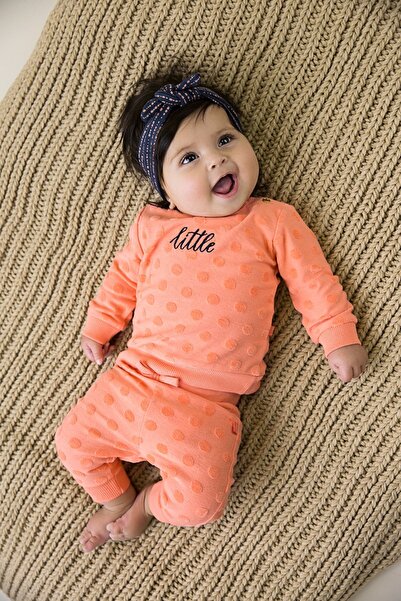 Dirkje Pantaloni orange cu buline