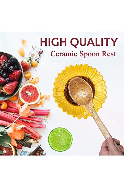 Generic DG Yu Ceramic Spoon Rests - Yellow Flower Shape (2 pcs)