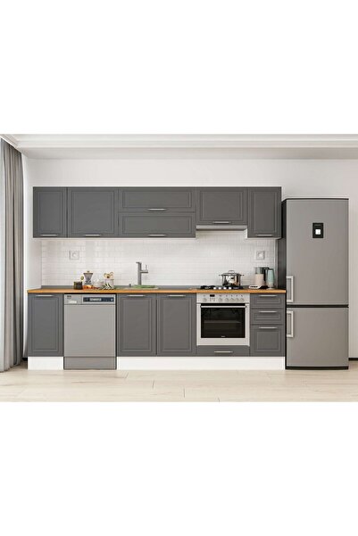 Alvinka 290X210 Cm Klasik Mebran Mutfak Dolabı Beyaz M-E90S40S40-1 Mebran | A...