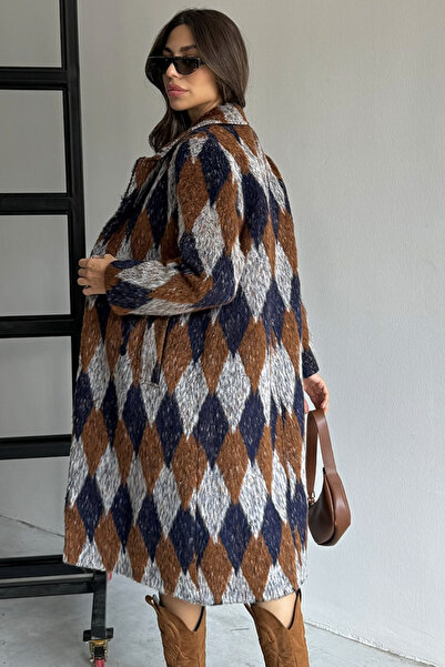 Suziş ПУХОВИЙ ПАЛЬТО З ПІДКЛАДКОЮ З ВЗОРЦЕМ БАКЛАВА CR8109