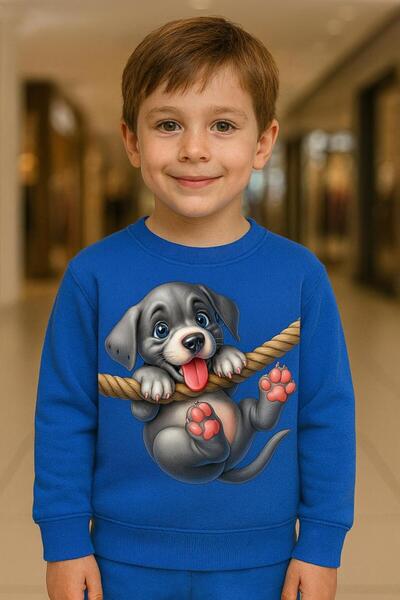 playwear Σετ φούτερ με σχέδιο σκύλου που κουνιέται, για ηλικίες 3-4-5-6-7-8-9...