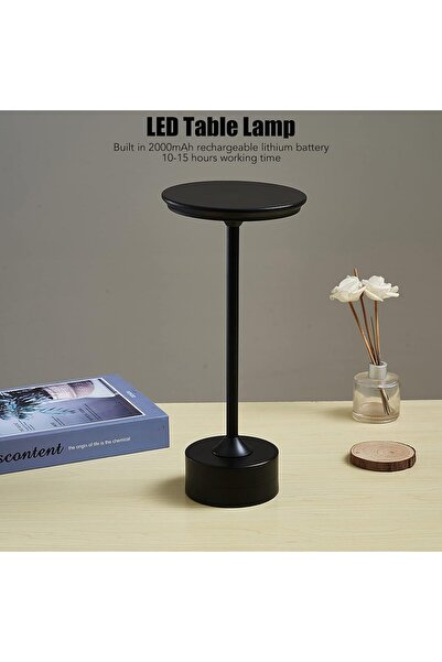 Generic Cordless Table Lamp, 3-Level Rechargeable LED Desk Lamp (Black)