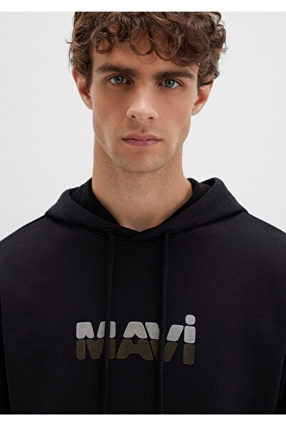 Mavi Logo Printed Hooded Loose Fit Sweatshirt
