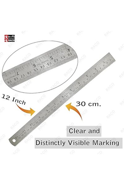 Raco Uken Stainless Steel Ruler (12 inch, 30 cm)